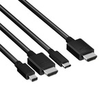 Club 3D HDMI naar USB-C + HDMI + Mini-DisplayPort adapter 2 meter, 4K