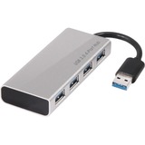 Club 3D USB 3.0 Hub 4-Port + Power Adapter usb-hub aluminium, CSV-1431
