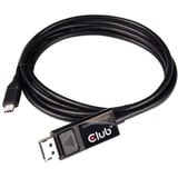 Club 3D USB-C naar DisplayPort 1.4  kabel Zwart, 1,8 meter