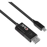 Club 3D USB-C naar DisplayPort 1.4  kabel Zwart, 1,8 meter