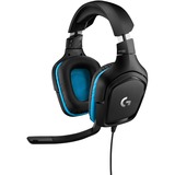 Logitech G432 7.1 Surround Sound Wired Gaming Headset Zwart/blauw, Pc, PlayStation 4, PlayStation 5, Xbox One, Xbox Series X|S, Nintendo Switch