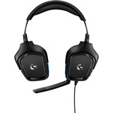 Logitech G432 7.1 Surround Sound Wired over-ear gaming headset Zwart/blauw, Pc, PlayStation 4, PlayStation 5, Xbox One, Xbox Series X|S, Nintendo Switch