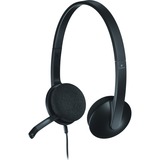 Logitech USB H340 on-ear headset Zwart, Retail