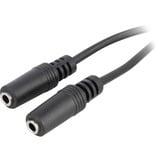 goobay 3,5 mm naar 2x 3,5 mm Stereo adapterkabel  Zwart