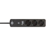 Brennenstuhl Connect Ecolor Smart Stekkderdoos 3-voudig 3-voudige stekkerdoos Wit/zwart, 3x stekker