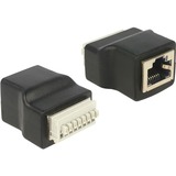 DeLOCK Adapter RJ45 female > Terminal Block with push button 8 pin Zwart