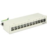 DeLOCK Keystone Desktop Patch Panel 12 Port patchpaneel Wit