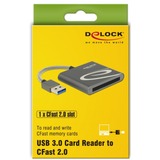 DeLOCK USB 3.0 kaartlezer voor CFast 2.0-geheugenkaarten antraciet