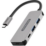 Sitecom CN-384 USB-C Hub 4 Port usb-hub Zilver/zwart