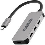 Sitecom CN-385 USB-C Hub 4 Port usb-hub Zilver/zwart
