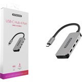 Sitecom CN-385 USB-C Hub 4 Port usb-hub Zilver/zwart