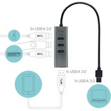 i-tec USB 3.0 Metal HUB 4 Port usb-hub Zwart