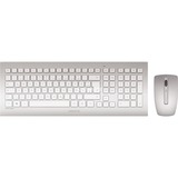 CHERRY DW 8000 draadloze desktopset Zilver, US lay-out (QWERTY), 100%, US lay-out, 1000 - 2000 dpi
