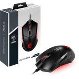 MSI Clutch GM08 gaming muis Zwart, 200 - 3200 dpi, Rode leds