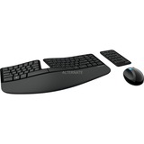 Microsoft Sculpt Ergonomic Desktop, desktopset Zwart, EU lay-out (QWERTY), Rubberdome, Muis en toetsenbord