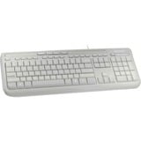 Microsoft Wired Keyboard 600, toetsenbord Wit, US lay-out, Rubberdome, Retail