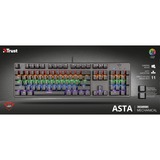 Trust GXT 865 Asta Mechanical Keyboard, gaming toetsenbord Zwart, EU lay-out (QWERTY), GXT-RED, RGB leds
