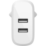 Belkin BOOSTCHARGE 2-poorts USB-A wandlader + USB-A naar USB-C kabel Wit