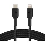 Belkin BOOSTCHARGE gevlochten USB-C naar Lightning kabel Zwart, 1 meter