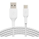 Belkin BOOSTCHARGE gevlochten USB-C naar USB-A kabel Wit, 3 meter