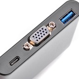 SilverStone USB-C naar VGA adapter Zilver/zwart