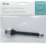 i-tec USB-C 3.2 Gen 2 naar VGA Flat adapter Zwart, 0,13 meter
