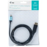i-tec USB-C naar Display-Port 4K / 60 Hz adapter Zwart, 1,5 m