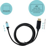 i-tec USB-C naar Display-Port 4K / 60 Hz adapter Zwart, 1,5 m