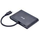 i-tec USB-C naar HDMI Travel Adapter PD/Data usb-hub Zwart