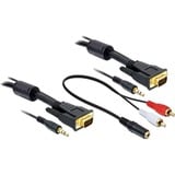 DeLOCK Cable VGA + Sound 5m male-male kabel Zwart, 84454