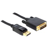 DeLOCK DisplayPort naar DVI 24+1 kabel, 3 m Zwart