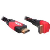 DeLOCK HDMI kabel haaks, 2m Zwart/rood