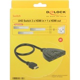 DeLOCK HDMI naar 3x HDMI switch Zwart, 4K