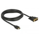 DeLOCK HDMI naar DVI (24+1) tweerichtingskabel adapter Zwart, 2 meter