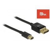 DeLOCK Mini DisplayPort > DisplayPort kabel Zwart, 1 meter, 8K 60 Hz 