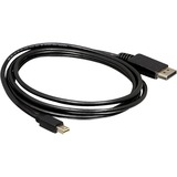 DeLOCK Mini-DisplayPort naar DisplayPort, 3 Meter adapter Zwart
