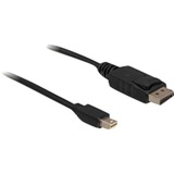 DeLOCK Mini-DisplayPort naar DisplayPort kabel Zwart, 1 meter