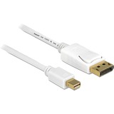 DeLOCK Mini-DisplayPort naar DisplayPort kabel Wit, 3 meter