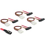 DeLOCK Mini SAS 36pin > 4x SAS 29pin adapter Rood, 83059
