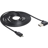 DeLOCK USB2.0 A 90° > USB Micro-B kabel Zwart, 5 meter