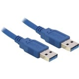 DeLOCK USB-A 3.0 > USB-A 3.0 kabel Blauw, 1 meter