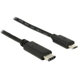 DeLOCK USB-C 2.0 naar USB Micro-B kabel Zwart, 1 meter