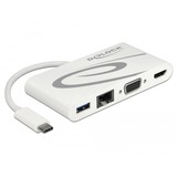 DeLOCK USB-C 3.1 Docking Station HDMI 4K 30 Hz + VGA + LAN + USB Wit