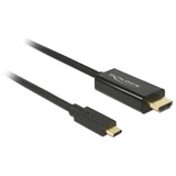 DeLOCK USB-C naar HDMI kabel Zwart, 2 meter, 4K 30 Hz, DP Alt Mode