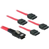 DeLOCK mini SAS 36 male > 4x SATA 7pin adapter Rood, 1 Meter