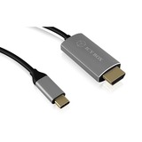 ICY BOX IB-CB020-C - USB-C (male) > HDMI (male) kabel Zwart, 1,8 meter