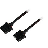 Sharkoon 5,25" 4-pin (male) naar 5,25" 4-pin (female) Y-stroomsplitterkabel Zwart, 15 centimeter