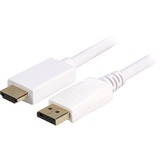 Sharkoon Displayport 1.2 > HDMI kabel, 1 meter  adapter Wit, 4K