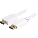 Sharkoon Displayport 1.2 > HDMI kabel, 3 meter  adapter Wit, 4K