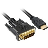 Sharkoon HDMI > DVI-D adapter Zwart, 3 meter, Single-Link